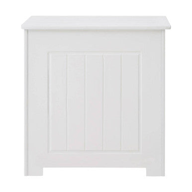 White wooden portland storage chest with vertical paneling for stylish storage and organization