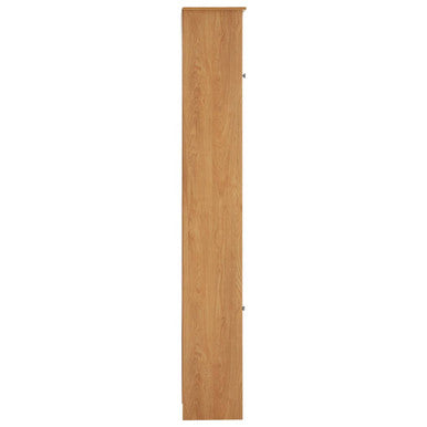 Light oak finished portland tall cabinet with smooth vertical surface and subtle oak veneer grain texture