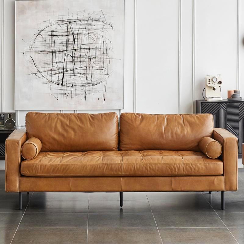 Fuller Brown Three Seater Corner Sofa, Real Leather