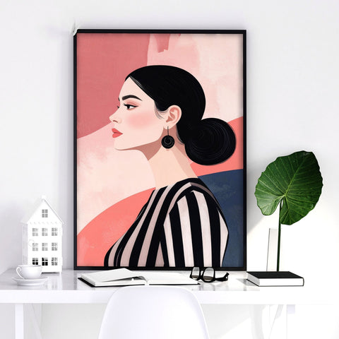 Poster Frame Large | Set of 3 Boho Women Wall art Prints