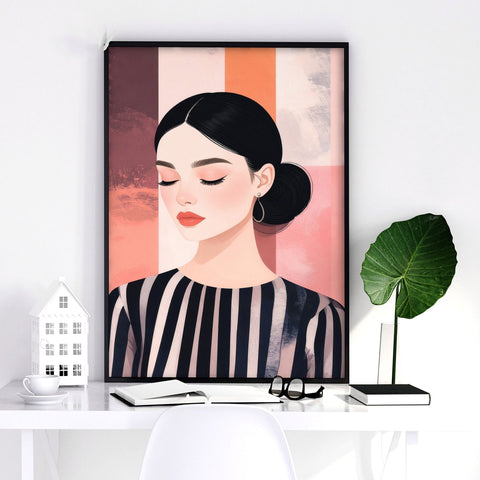 Poster Frame Large | Set of 3 Boho Women Wall art Prints