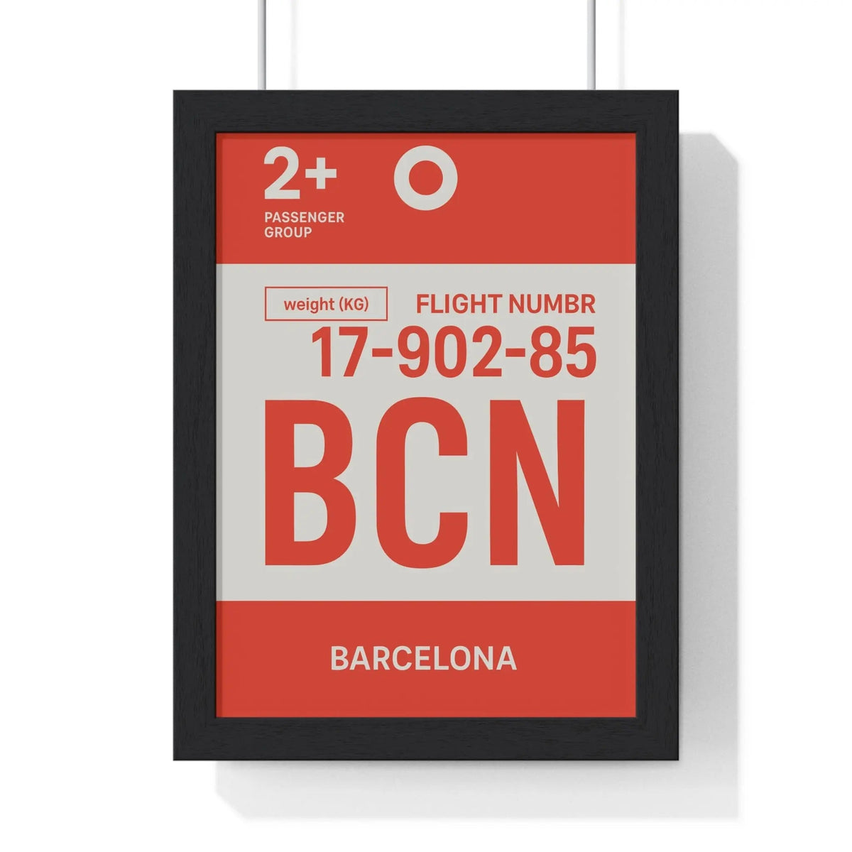 Barcelona Boarding Pass Poster – Minimal Travel Wall Art
