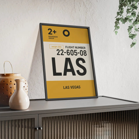 Las Vegas LAS Boarding Pass Poster – Travel Wall Art – Minimalist Print