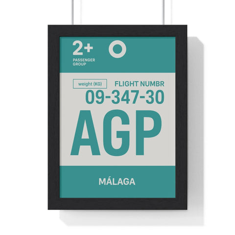 Malaga AGP Boarding Pass Poster – Minimalist Spain Travel Print