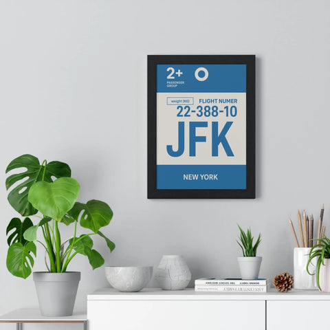 New York JFK Boarding Pass Poster – Minimal Travel Print