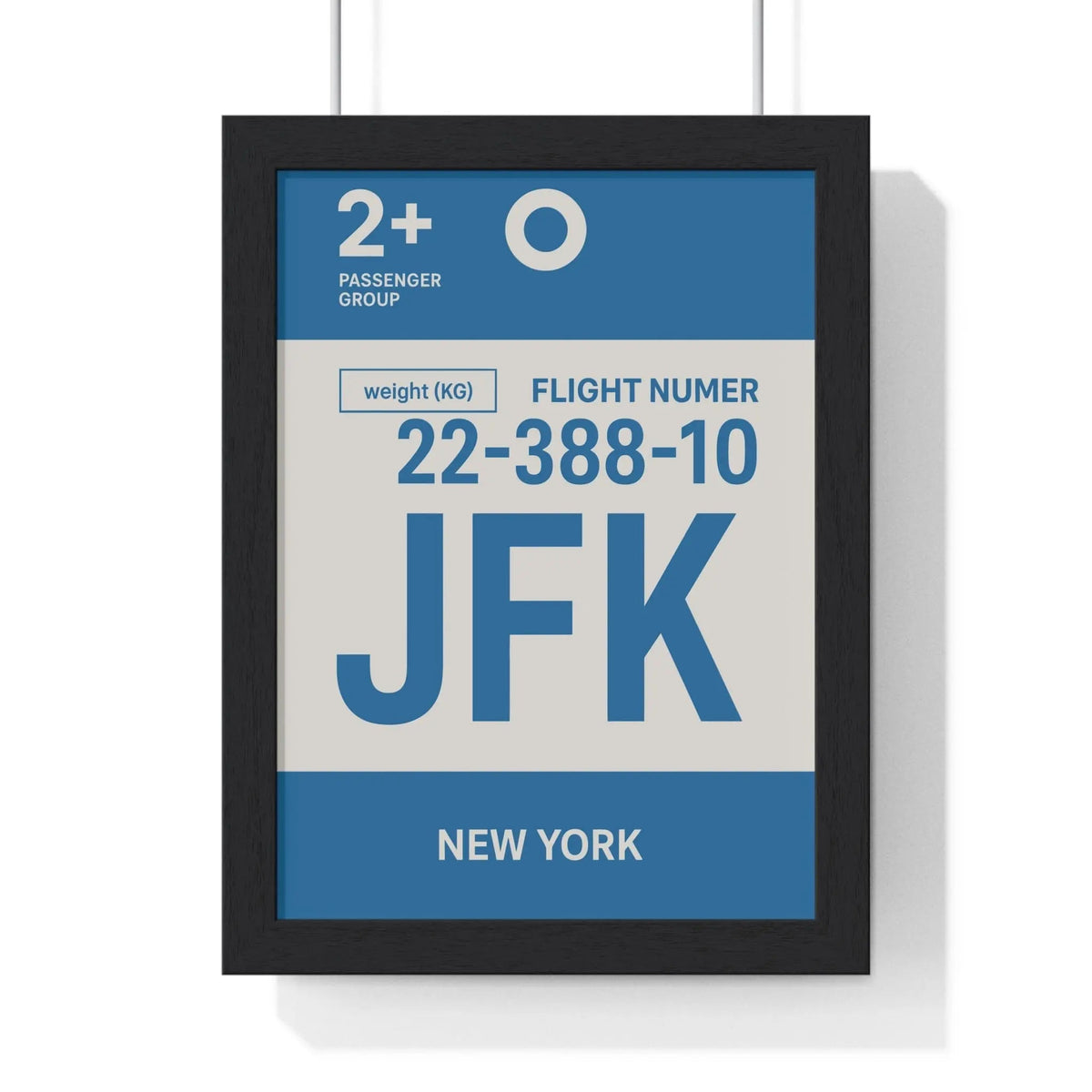 New York JFK Boarding Pass Poster – Minimal Travel Print