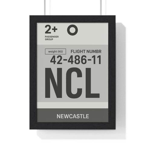 Newcastle NCL Boarding Pass Poster – Minimalist Travel Wall Art