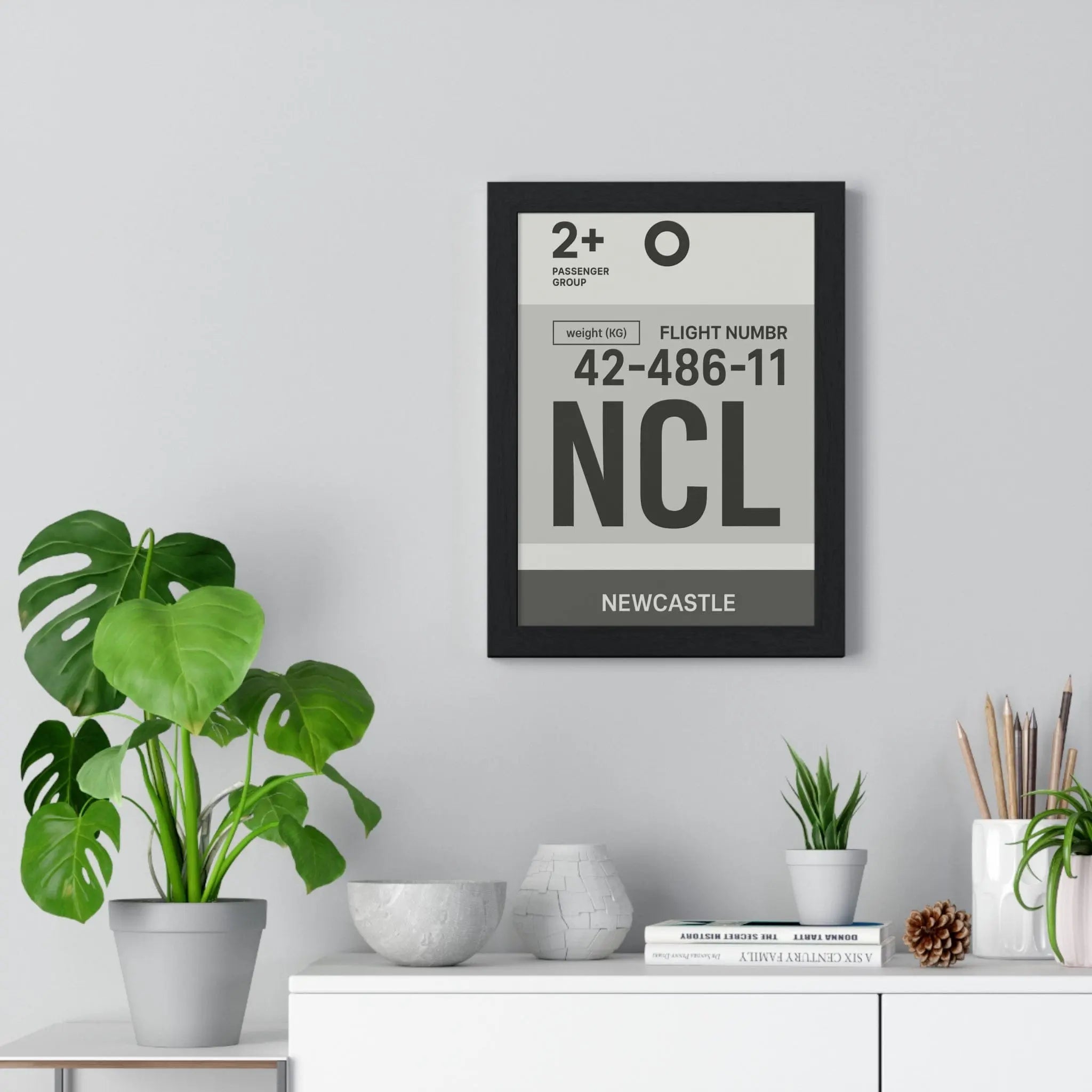 Newcastle NCL Boarding Pass Poster – Minimalist Travel Wall Art
