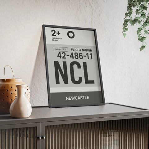 Newcastle NCL Boarding Pass Poster – Minimalist Travel Wall Art