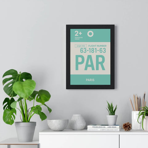 Paris PAR Boarding Pass Poster – Minimal Travel Wall Art