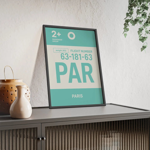 Paris PAR Boarding Pass Poster – Minimal Travel Wall Art