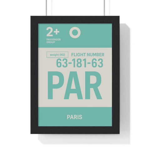 Paris PAR Boarding Pass Poster – Minimal Travel Wall Art