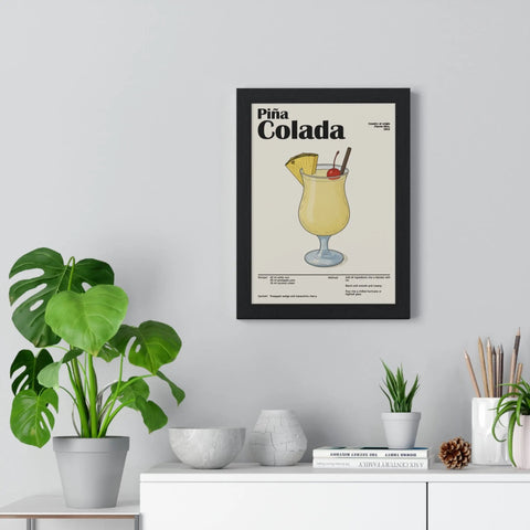 Piña Colada Cocktail Poster – Tropical Drink Wall Art – Framed or Unframed