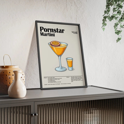 Pornstar Martini Cocktail Poster – Bold Party Drink Wall Art – Framed or Unframed