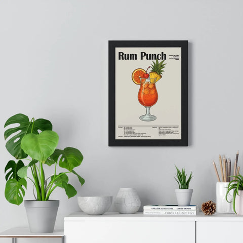 Rum Punch Cocktail Poster – Caribbean Classic Drink Art – Framed or Unframed
