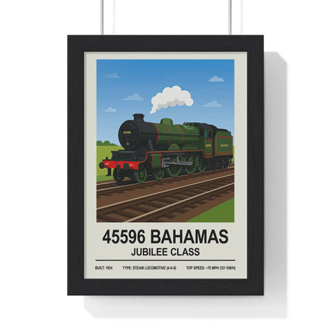 45596 Bahamas Jubilee Class Steam Locomotive Poster | Vintage Train Wall Art