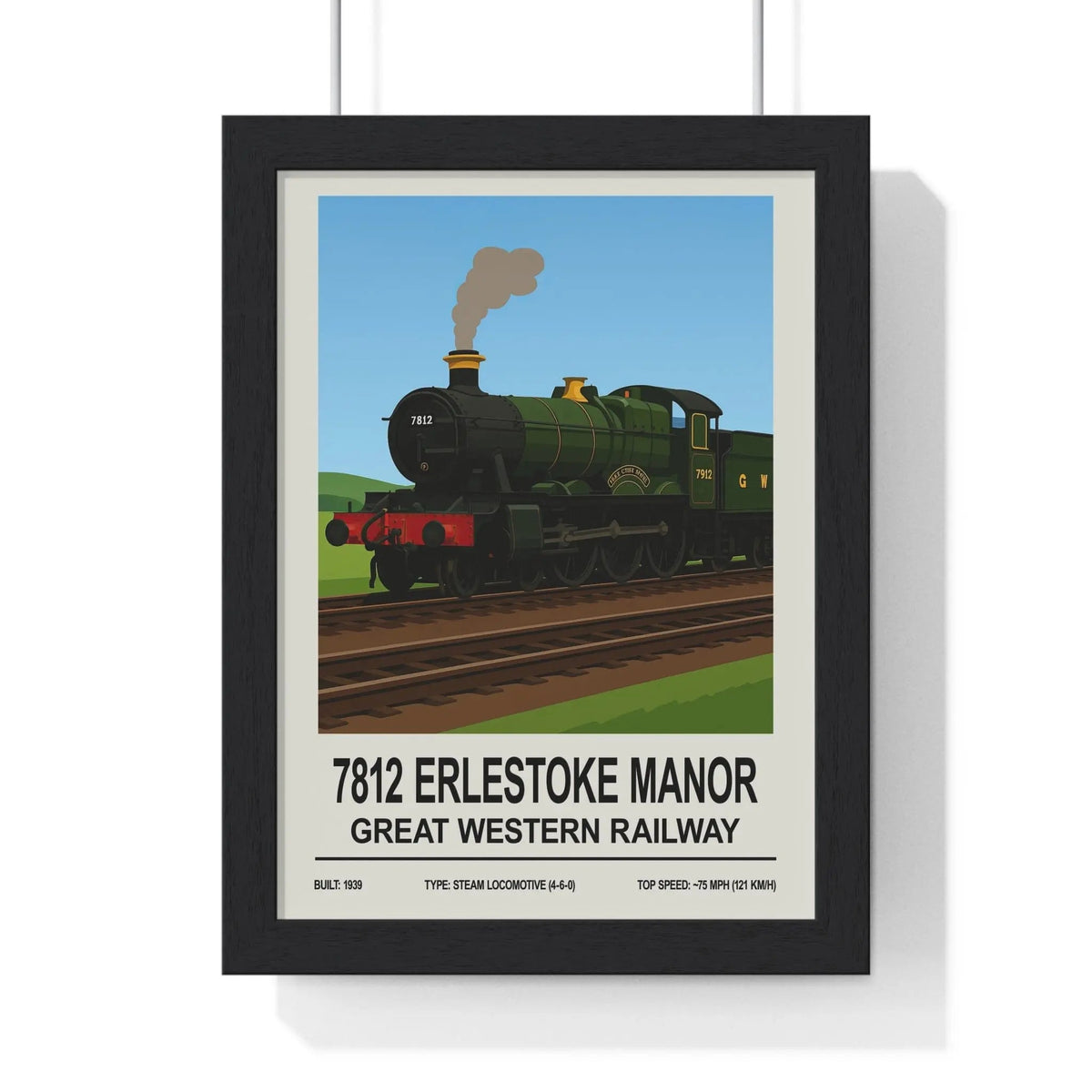 7812 Erlestoke Manor Poster | Great Western Railway Steam Train Wall Art