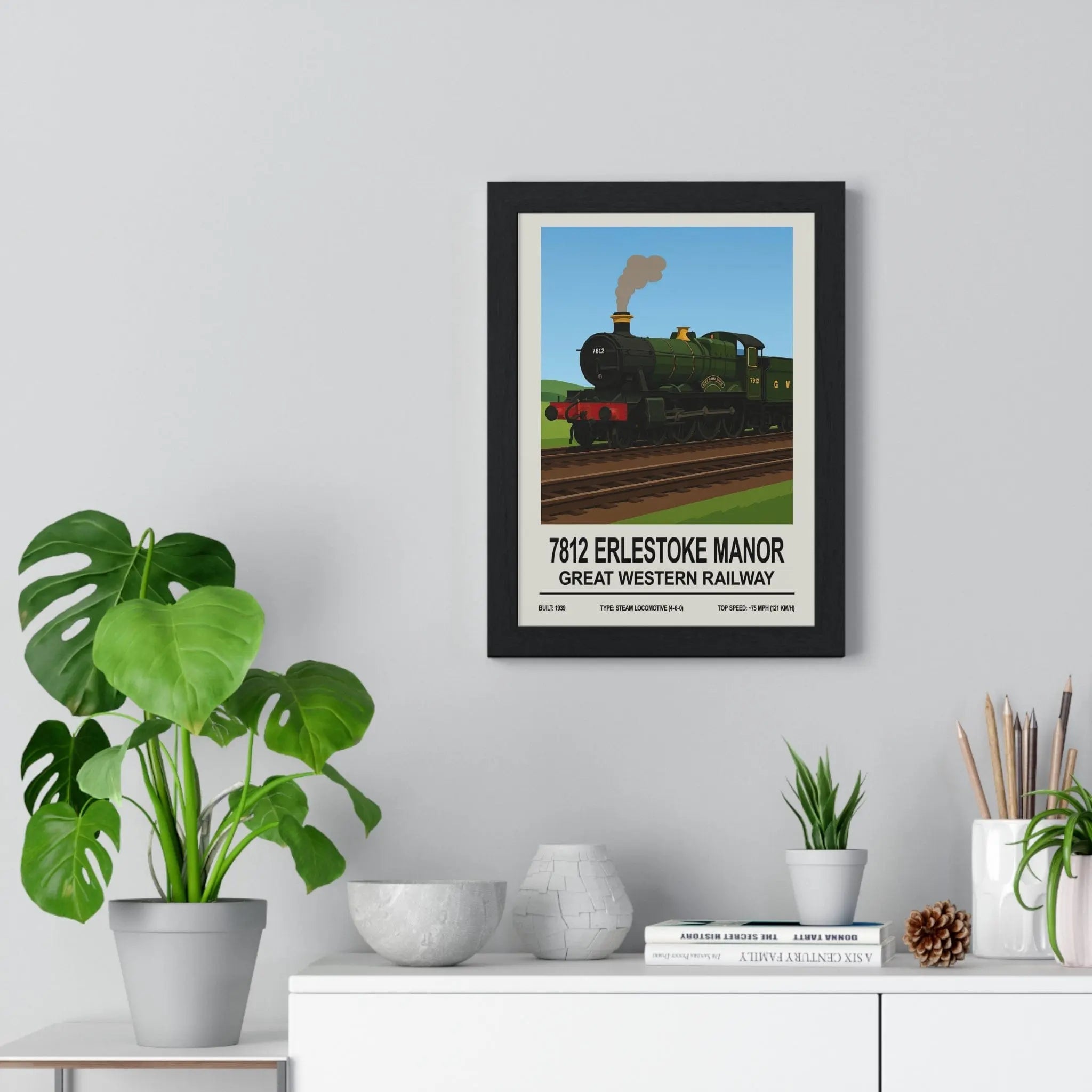 7812 Erlestoke Manor Poster | Great Western Railway Steam Train Wall Art