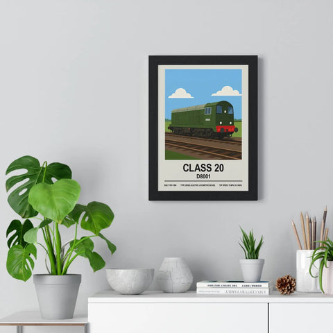Class 20 Poster | D8001 BR Green Diesel Train Wall Art
