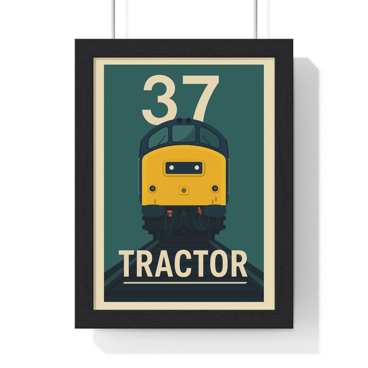 Class 37 Tractor Train Poster – Vintage Diesel Locomotive Railway Art