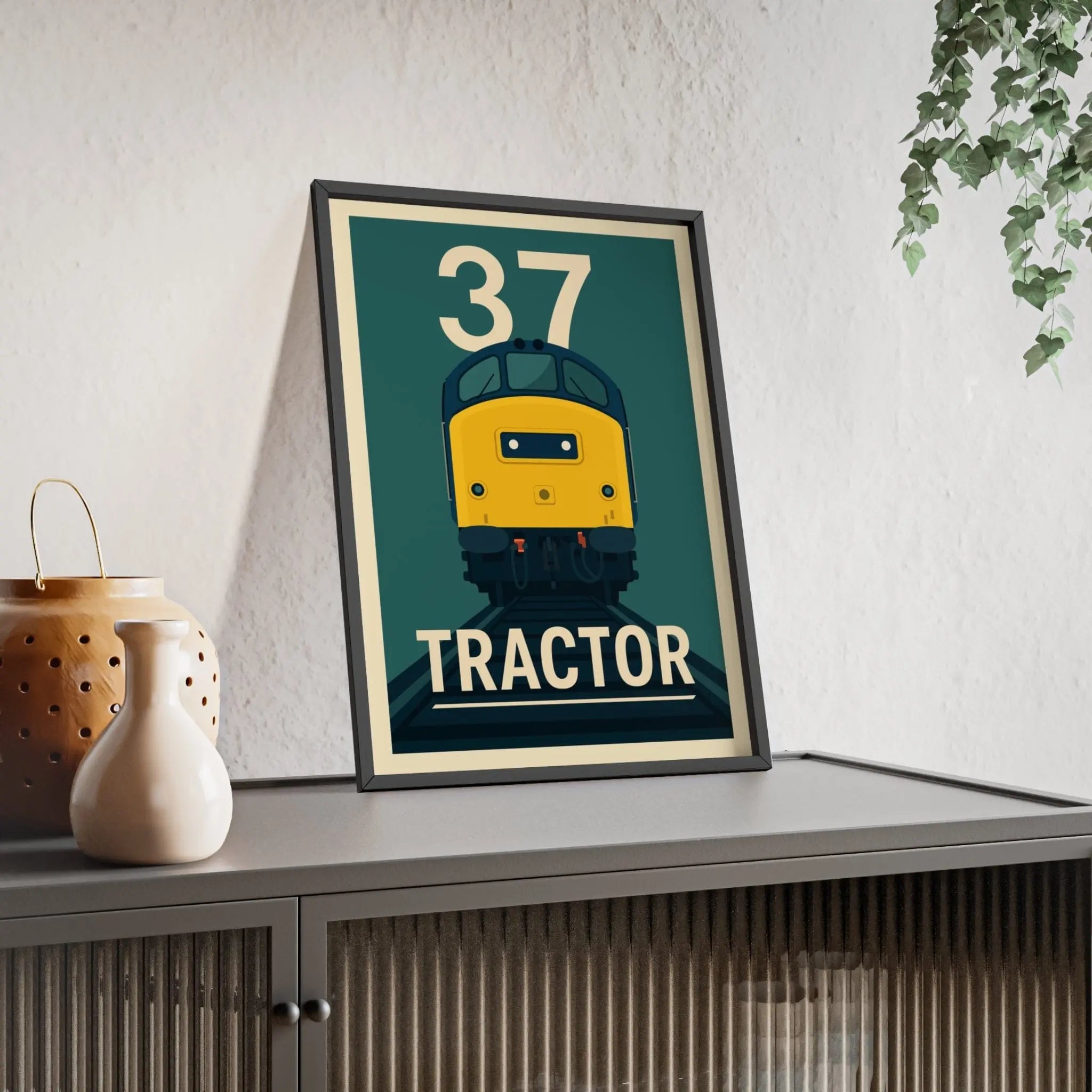 Class 37 Tractor Train Poster – Vintage Diesel Locomotive Railway Art