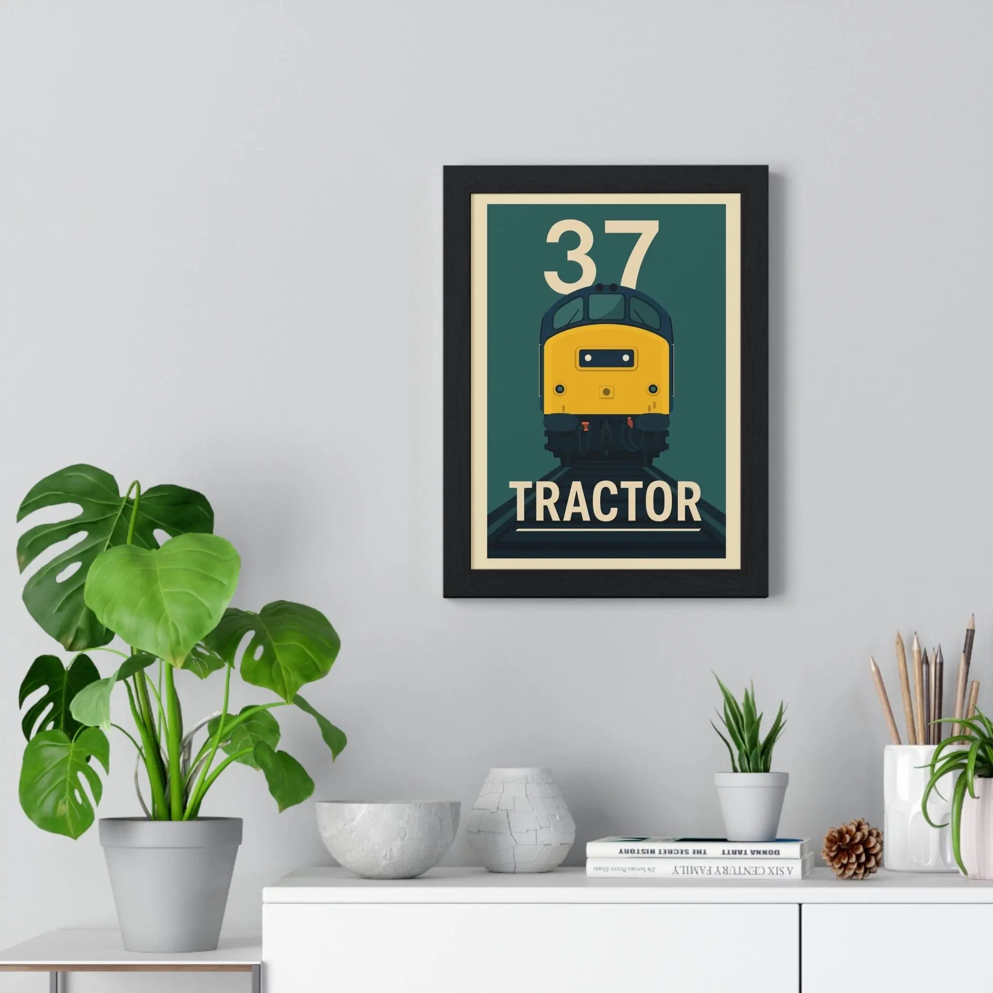 Class 37 Tractor Train Poster – Vintage Diesel Locomotive Railway Art