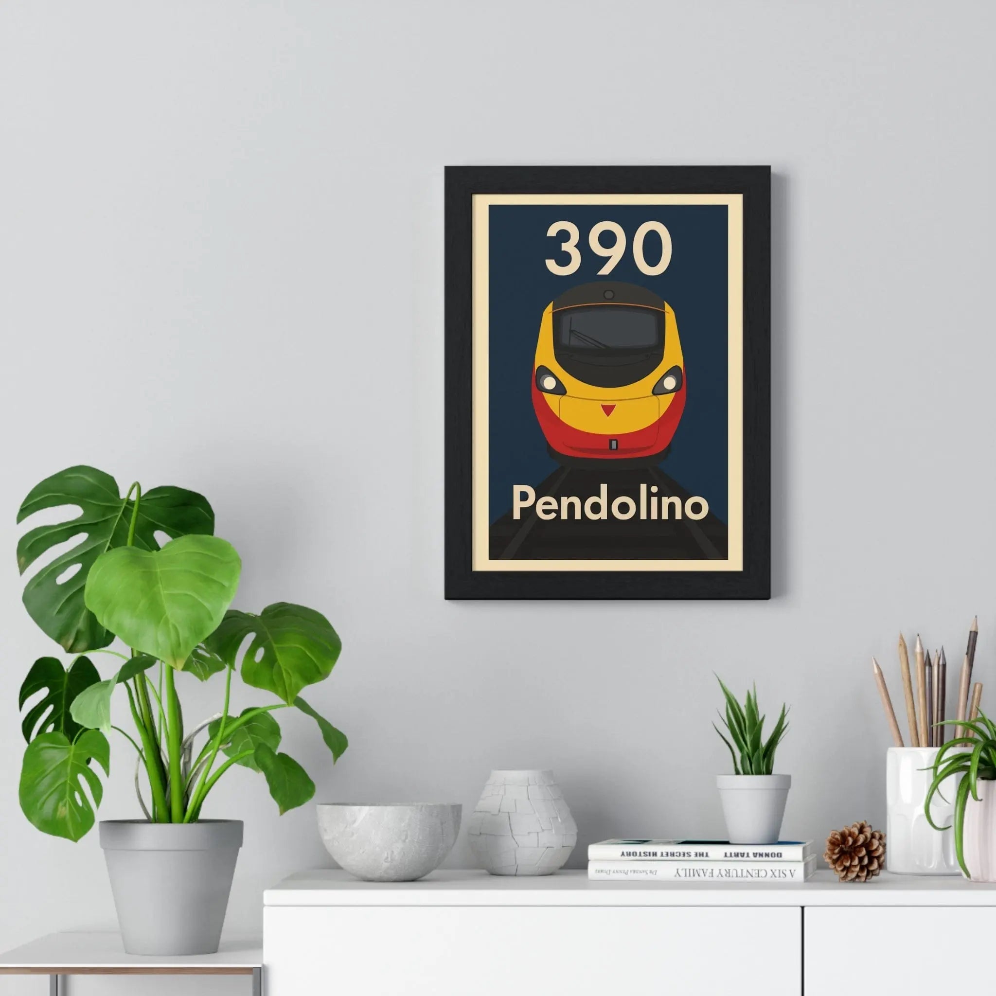 Class 390 Pendolino Train Poster – Modern Railway Art