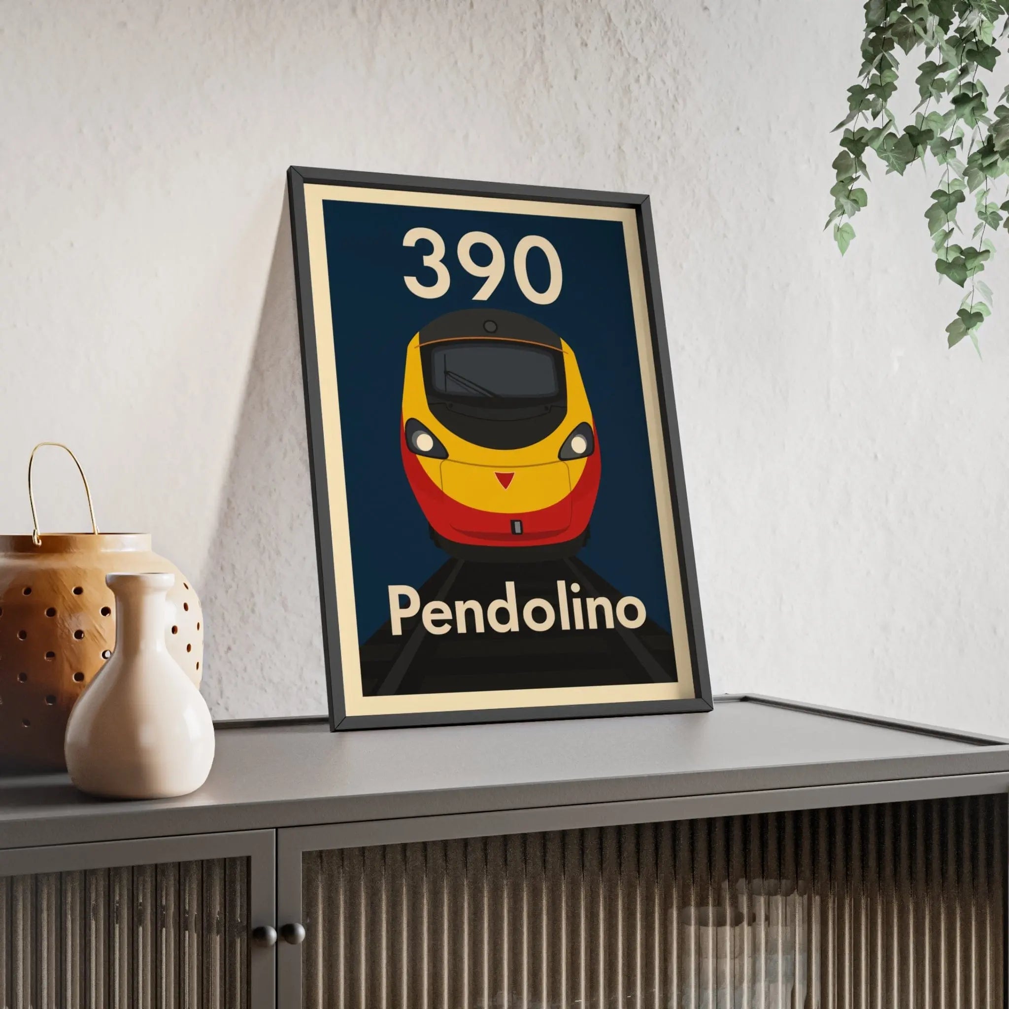 Class 390 Pendolino Train Poster – Modern Railway Art