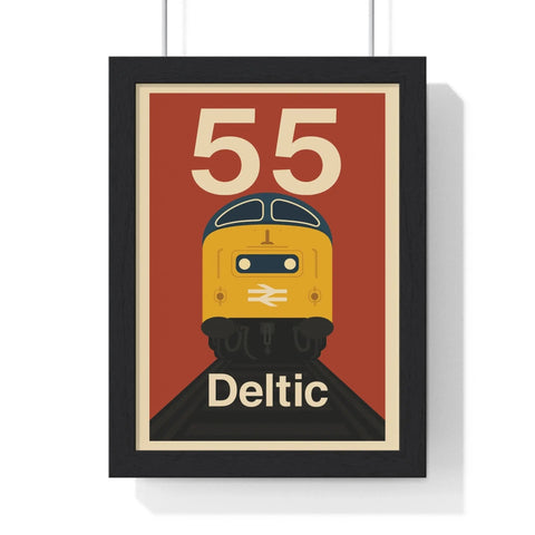 Class 55 Deltic Poster – Retro British Rail Train Print, Railway Wall Art