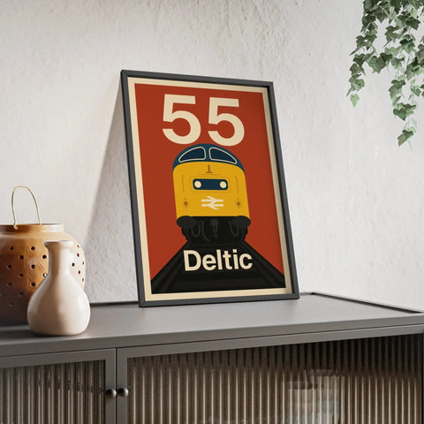 Class 55 Deltic Poster – Retro British Rail Train Print, Railway Wall Art