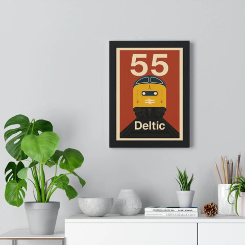Class 55 Deltic Poster – Retro British Rail Train Print, Railway Wall Art
