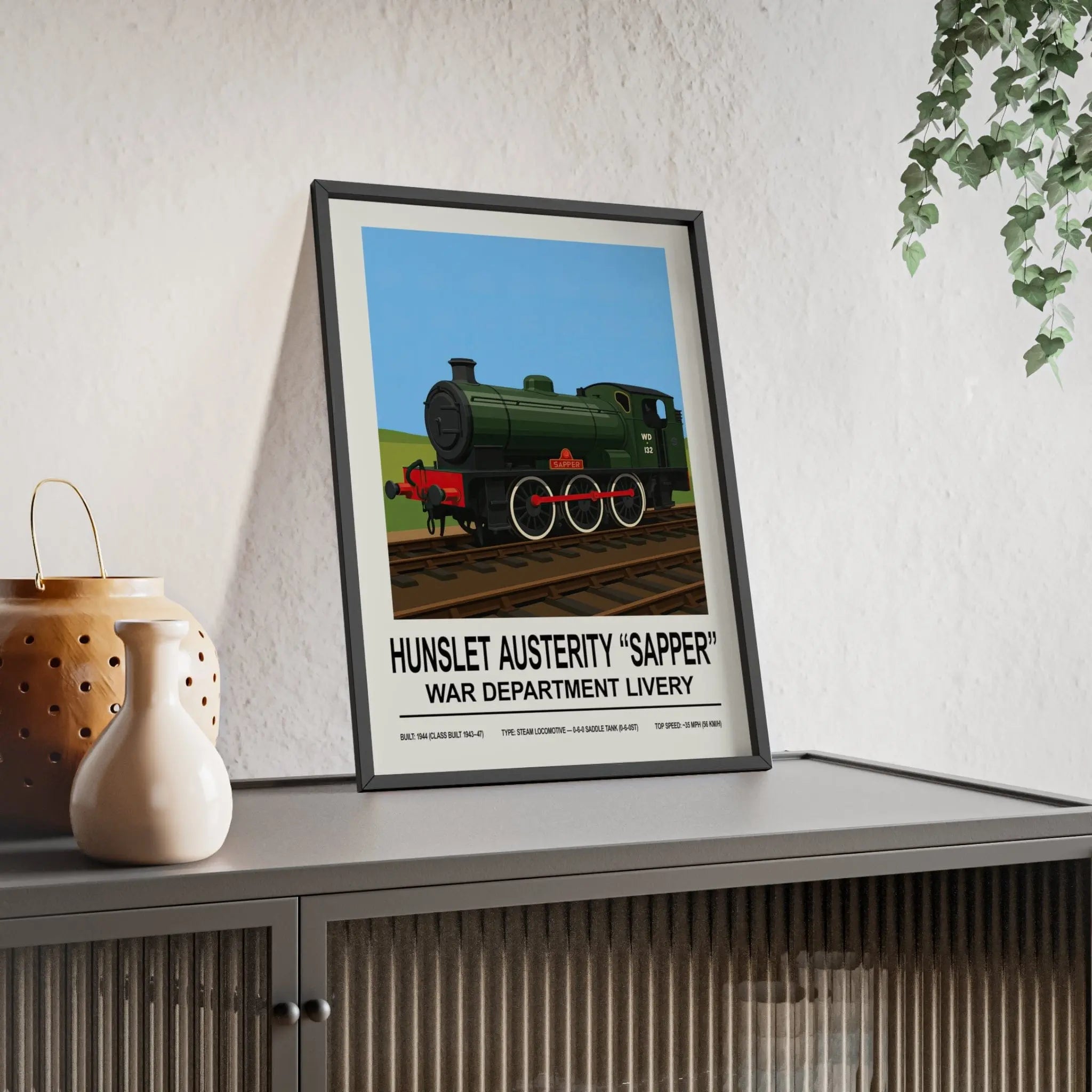 Hunslet Austerity Sapper Poster | War Department Steam Train Print