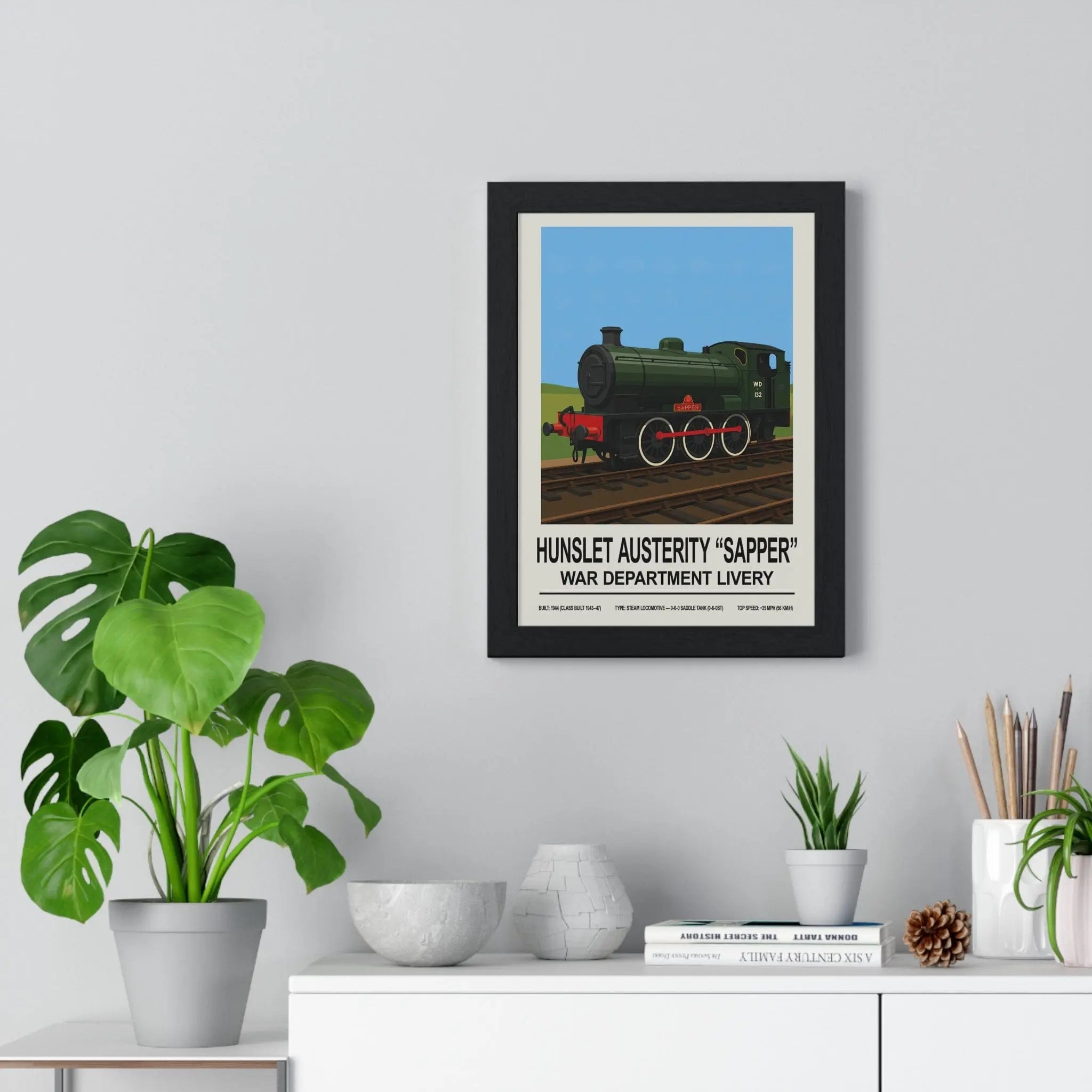 Hunslet Austerity Sapper Poster | War Department Steam Train Print