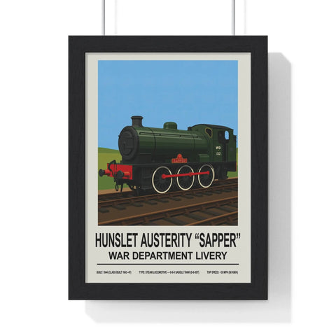 Hunslet Austerity Sapper Poster | War Department Steam Train Print