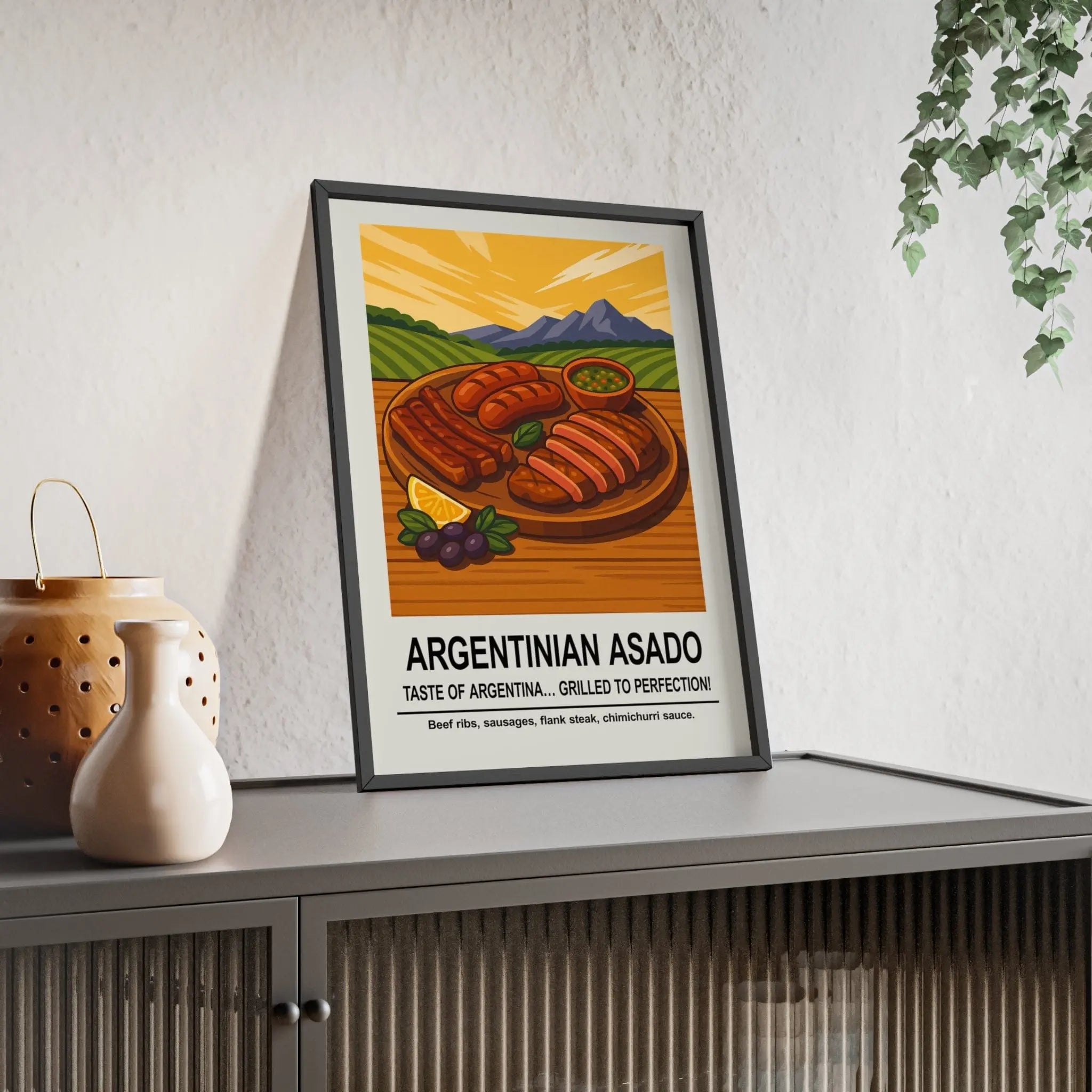 Argentinian Asado Poster | Kitchen Wall Art | BBQ Food Print