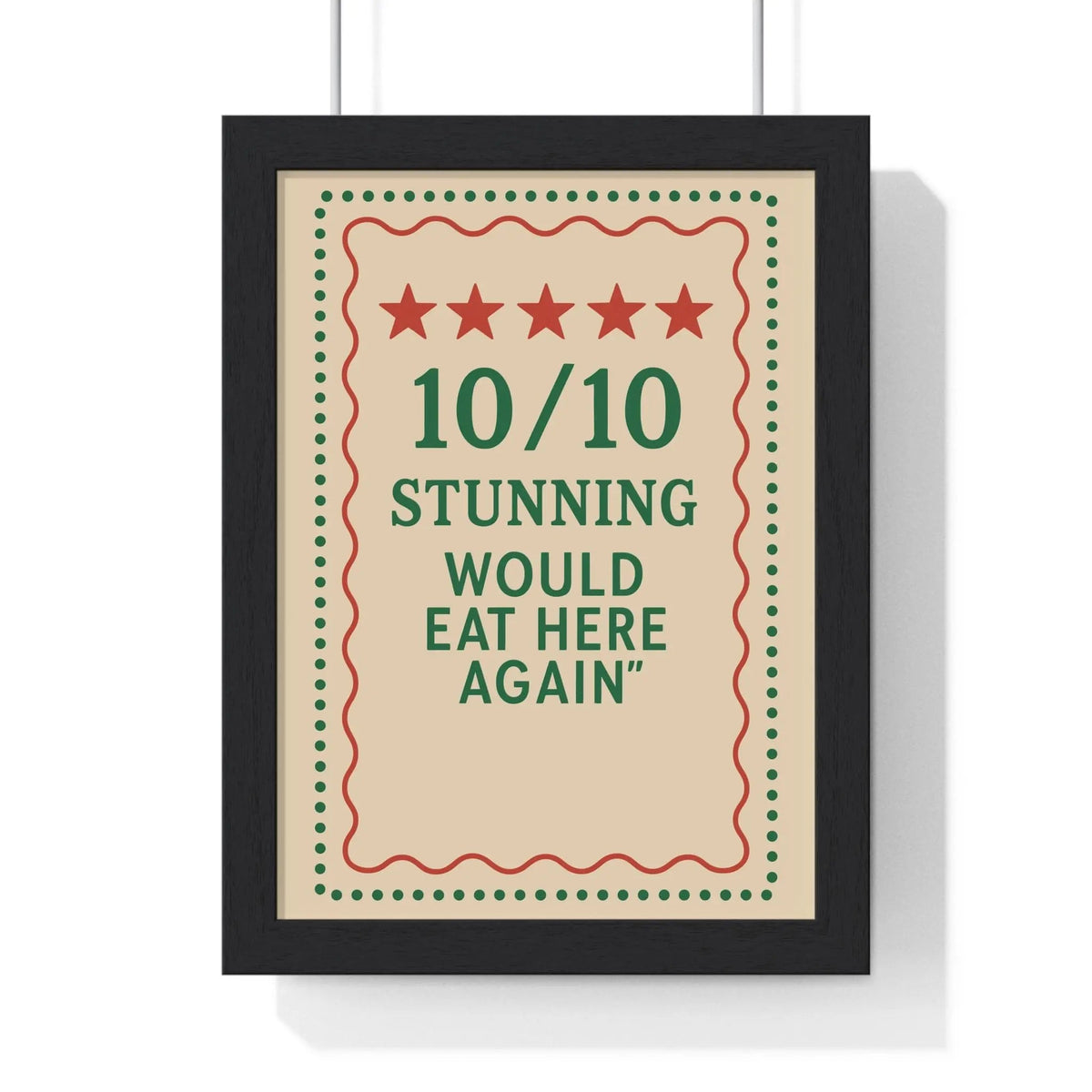 Funny Kitchen Poster – 10/10 Would Eat Here Again Print – Bold Wall Art