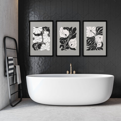 Posters For Bathrooms | Set of 3 Botanical Wall art Prints