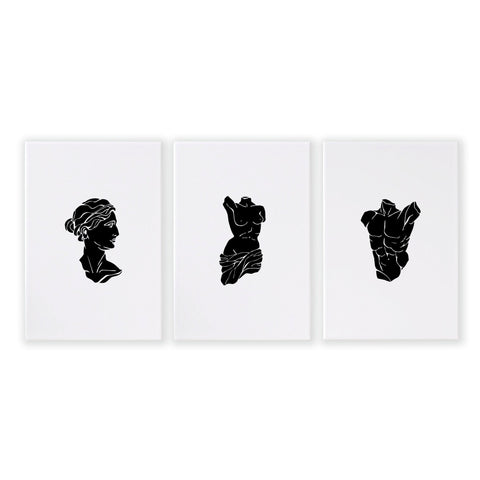 Posters With Frames | Set of 3 Sculpture Wall art Prints
