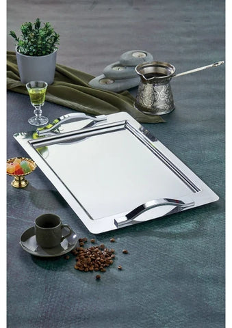 Ece Premium Stainless Steel Serving Tray for Tea and Coffee