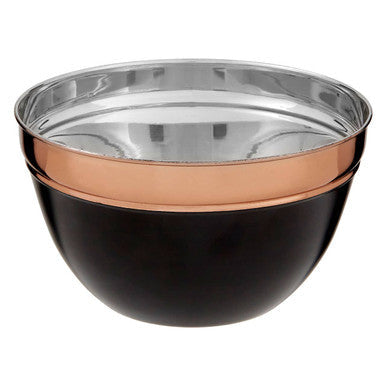 Prescott medium black and copper mixing bowl with shiny stainless steel interior perfect for kitchen prep