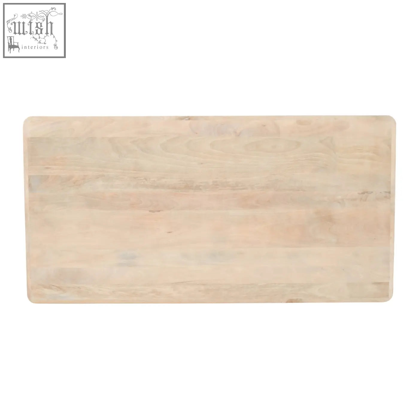Rectangular wooden cutting board with natural grain on light mango wood for preston mango wood dining table use