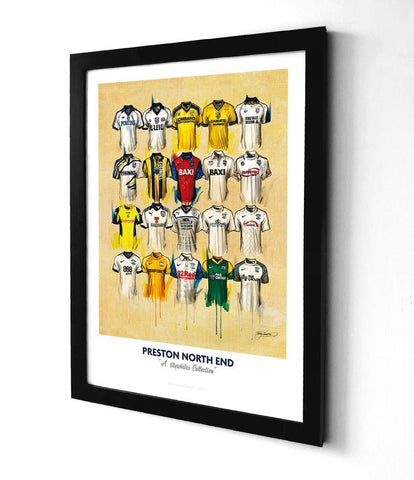 Preston North End FC Shirts - A2 Signed Limited Edition Prints