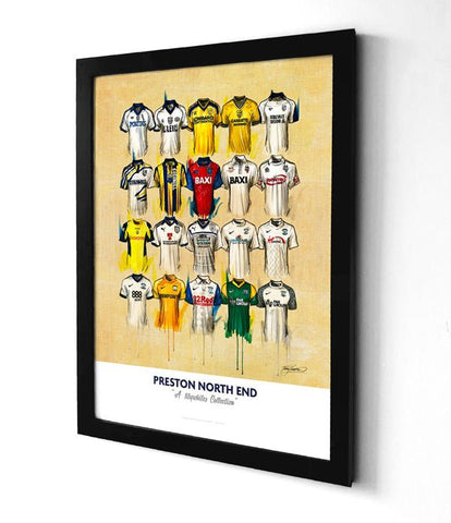 Preston North End FC Shirts - A2 Signed Limited Edition Prints