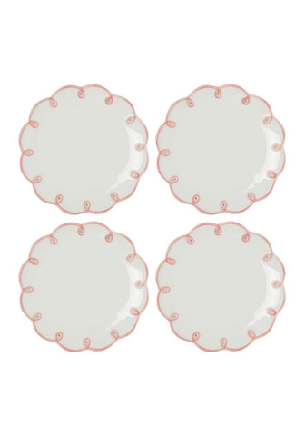 Pretty in Pink Scalloped Side Plates - Set of 4