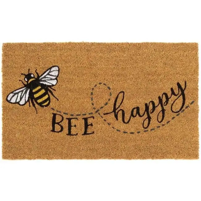 Printed Coir Doormats 45x75 cm - Bee Happy - Doormat