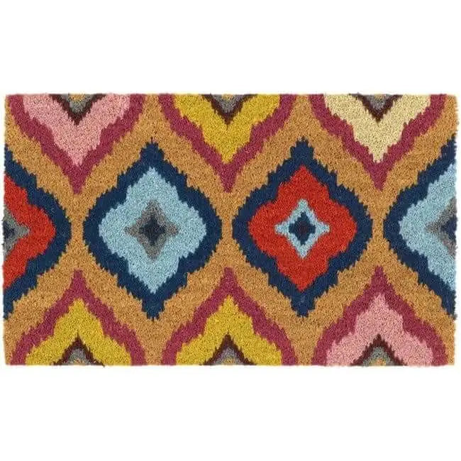 Printed Coir Doormats 45x75 cm - Bright Ikat - Doormat