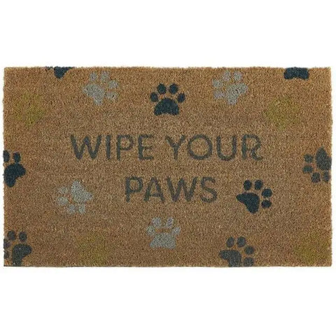 Printed Coir Doormats 45x75 cm - Wipe Your Paws - Doormat
