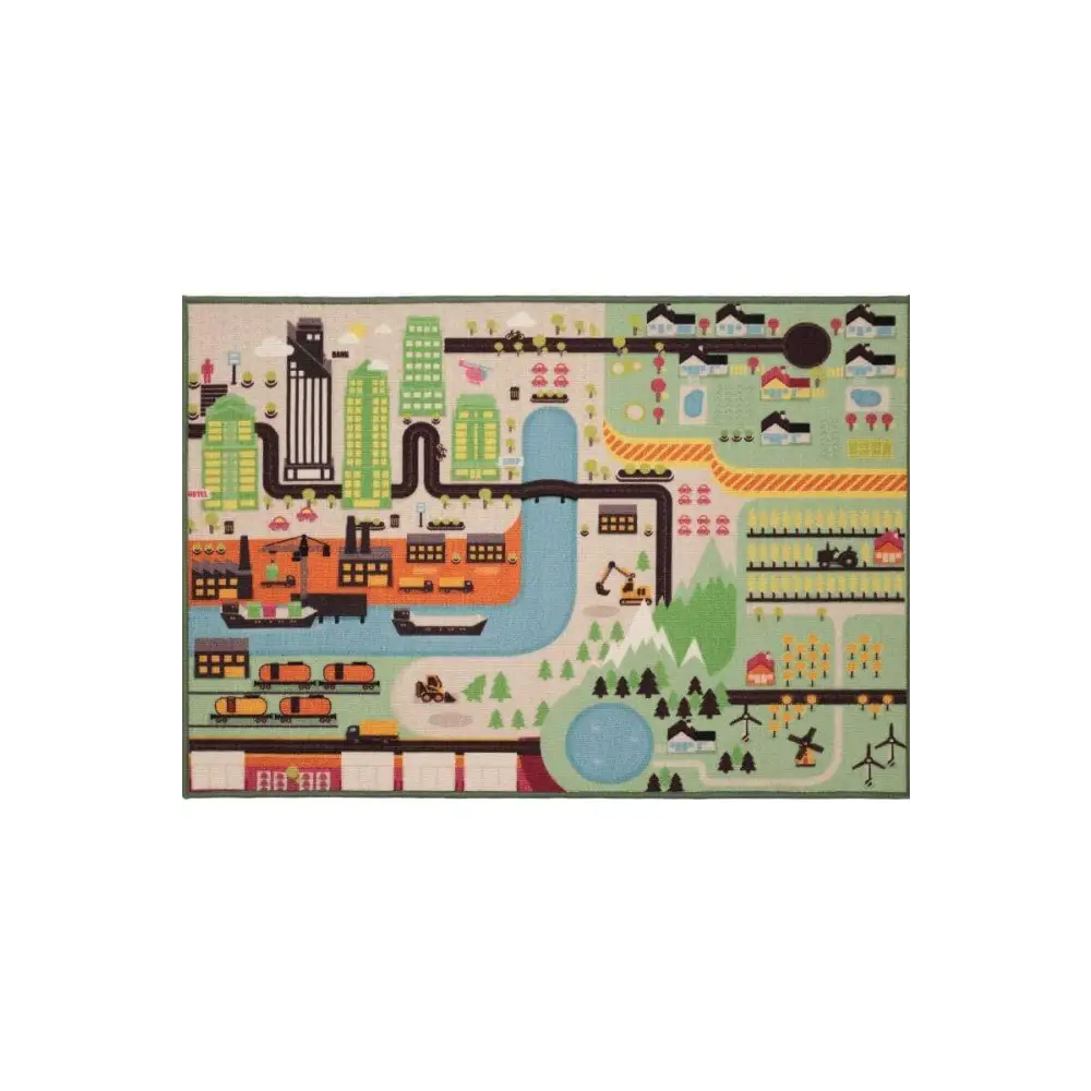 Printed Nursery Playmats – Fun and Colourful Play Rugs - 80X120 cm / Green - Rugs