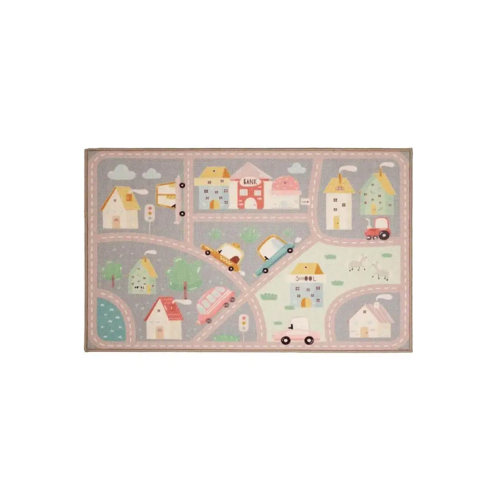 Printed Nursery Playmats – Fun and Colourful Play Rugs - 80X120 cm / Grey - Rugs