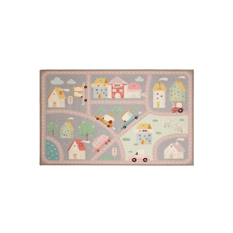 Printed Nursery Playmats – Fun and Colourful Play Rugs - 80X120 cm / Grey - Rugs